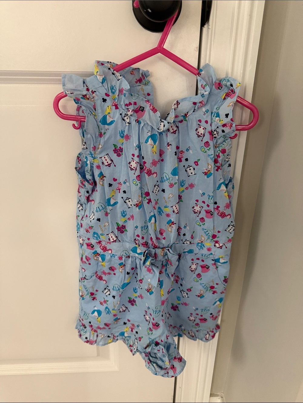 Janie and Jack Light Blue Floral & Character Romper